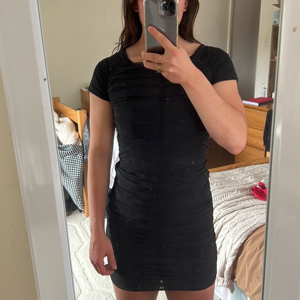 LOVE MOSCHINO Rouched Mini dress body-con Little Black Dress- LBD